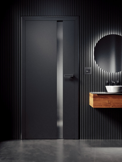 interior non-rebated door SAPELI HARMONIE 83 - material Laminated graphite black